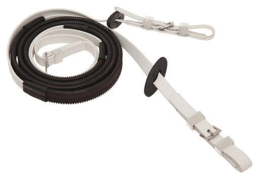 RIENDAS BUCKLE END CON GOMA NEGRA.